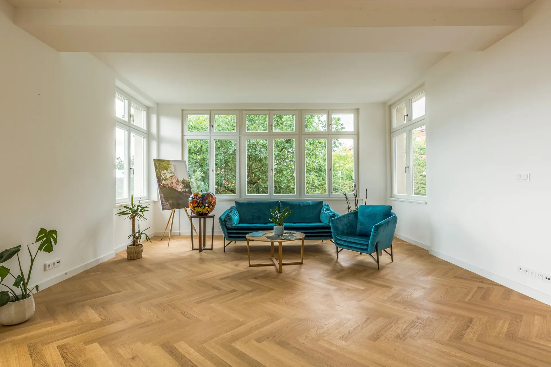 Vila Emily - ukázkový byt, obývací pokoj